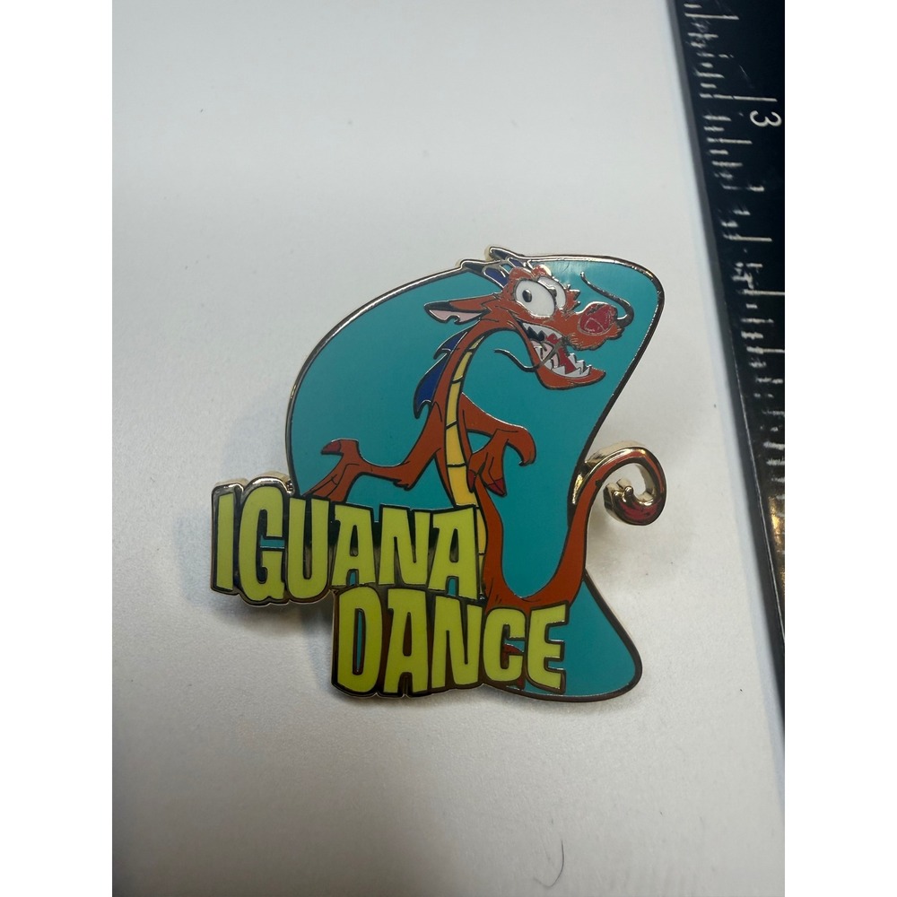 Disney Adventures by Disney Mushu Iguana Dance Enamel Pin Mulan Dragon Teal Gold